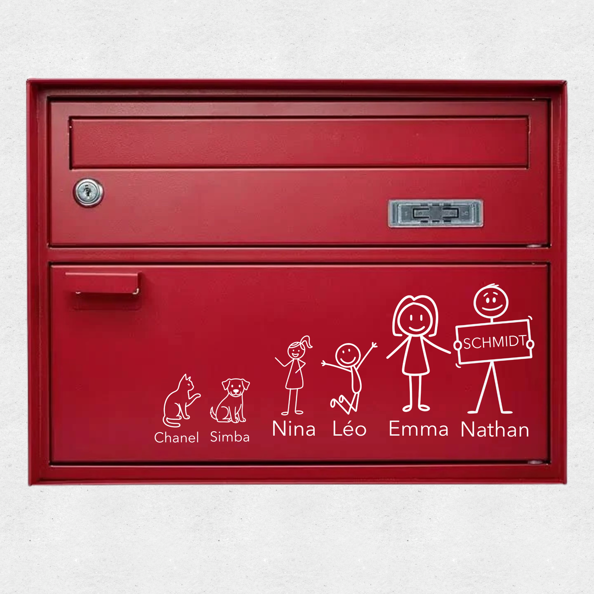 Sticker boîte aux lettres famille personnalisé