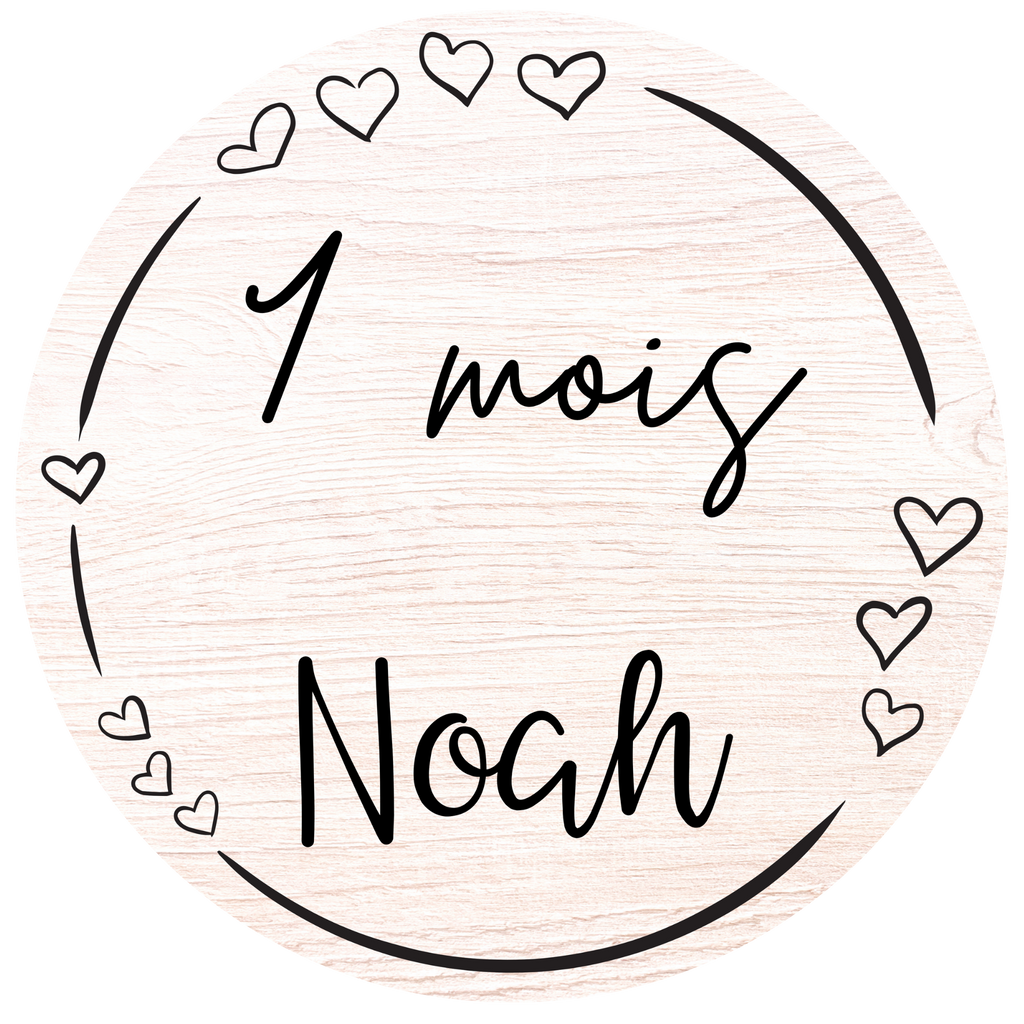 Cartes étape bébé en bois - version "noah"