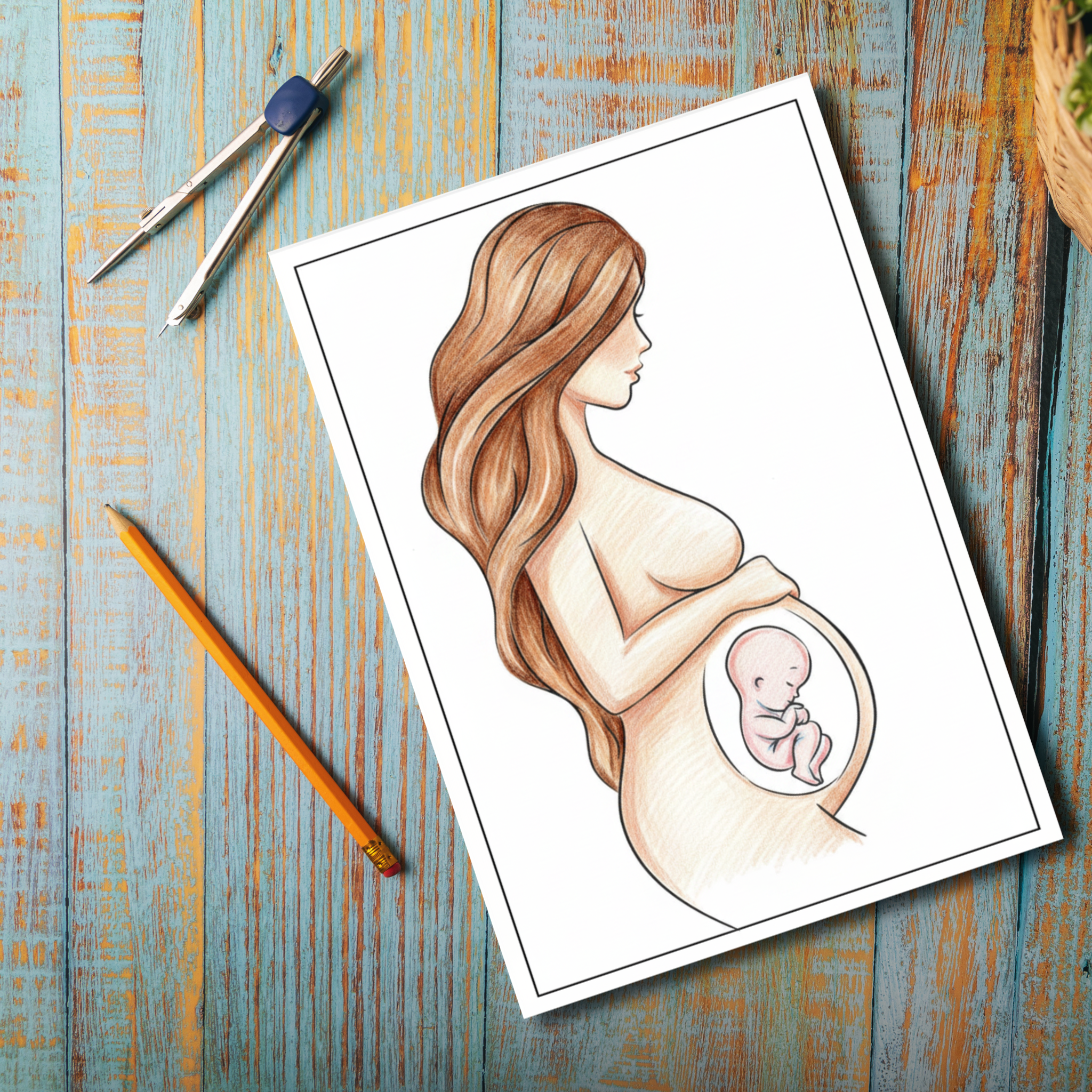 Livre de coloriage pour adulte - spécial grossesse
