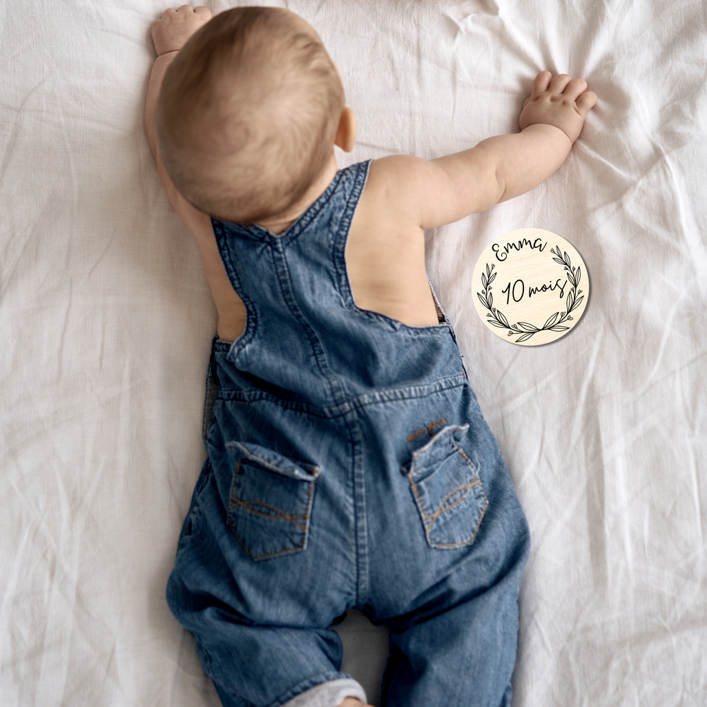 Cartes étape bébé en bois - version "emma"