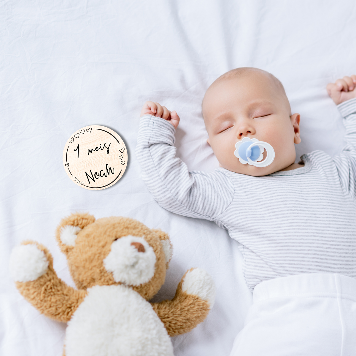 Cartes étape bébé en bois - version "noah"