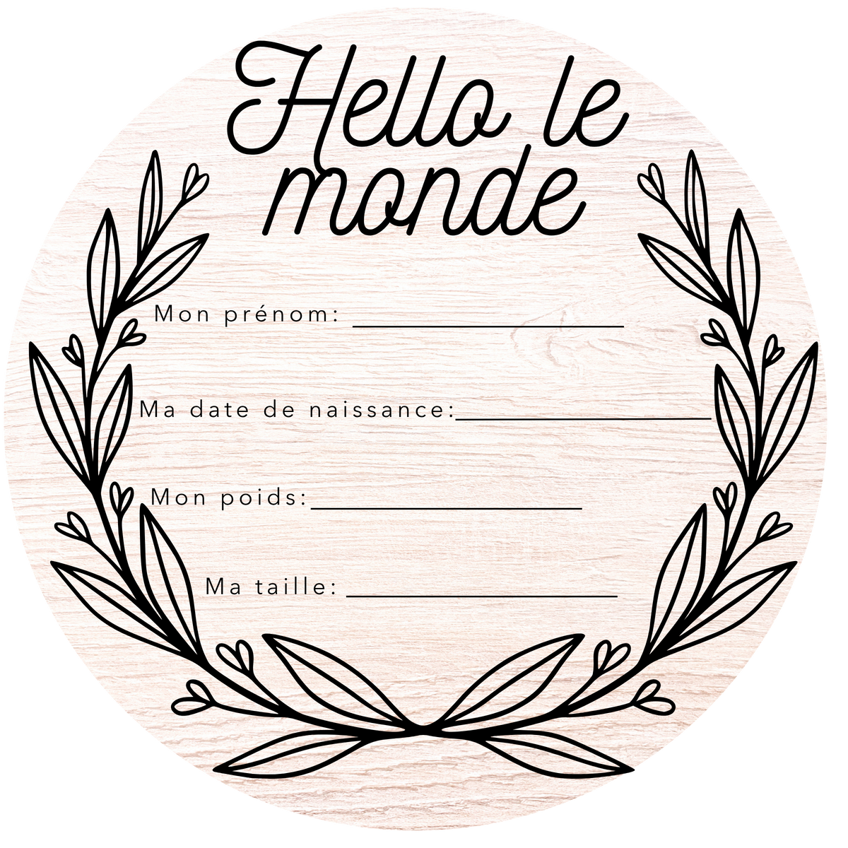 Cartes étape bébé en bois - version "emma"
