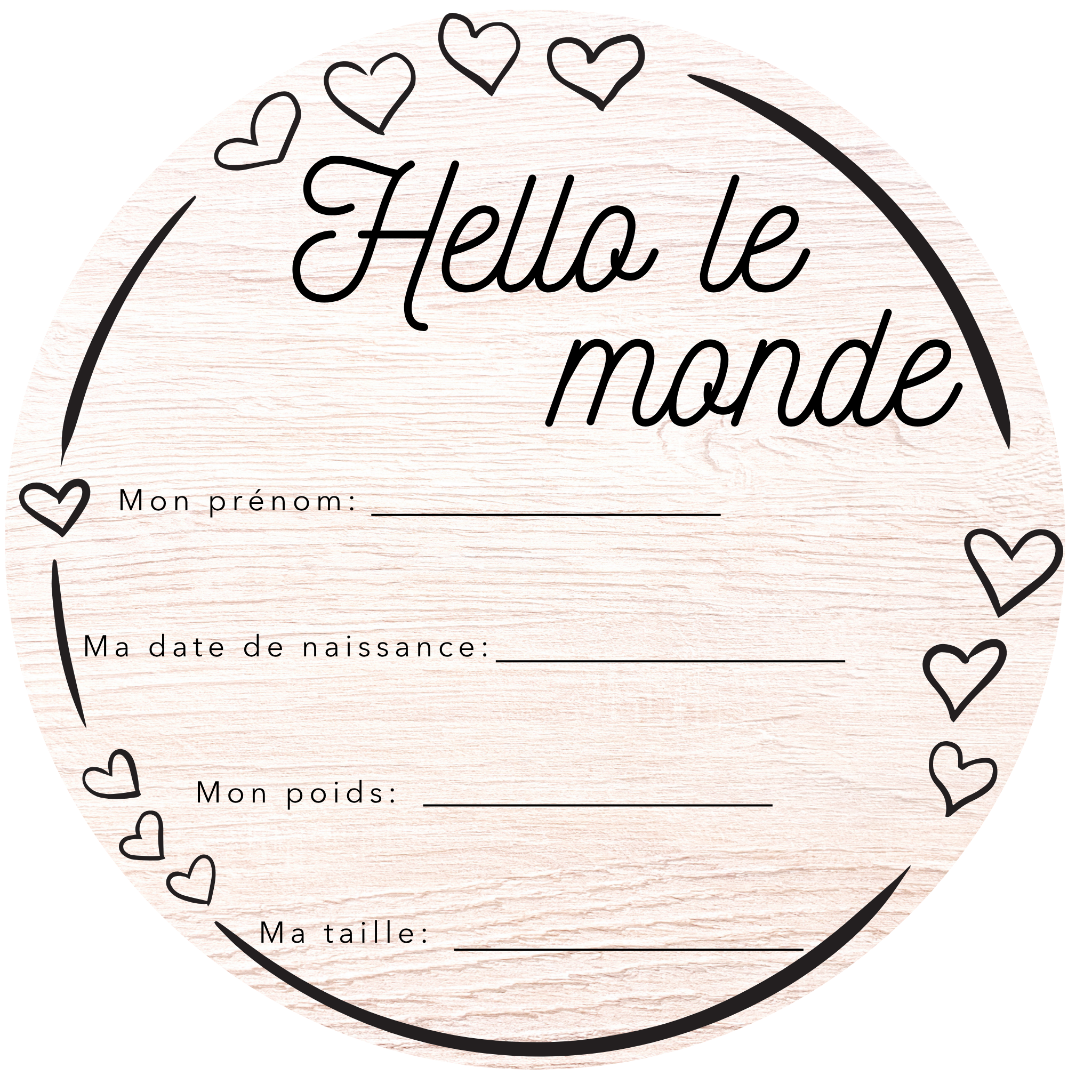 Cartes étape bébé en bois - version "noah"
