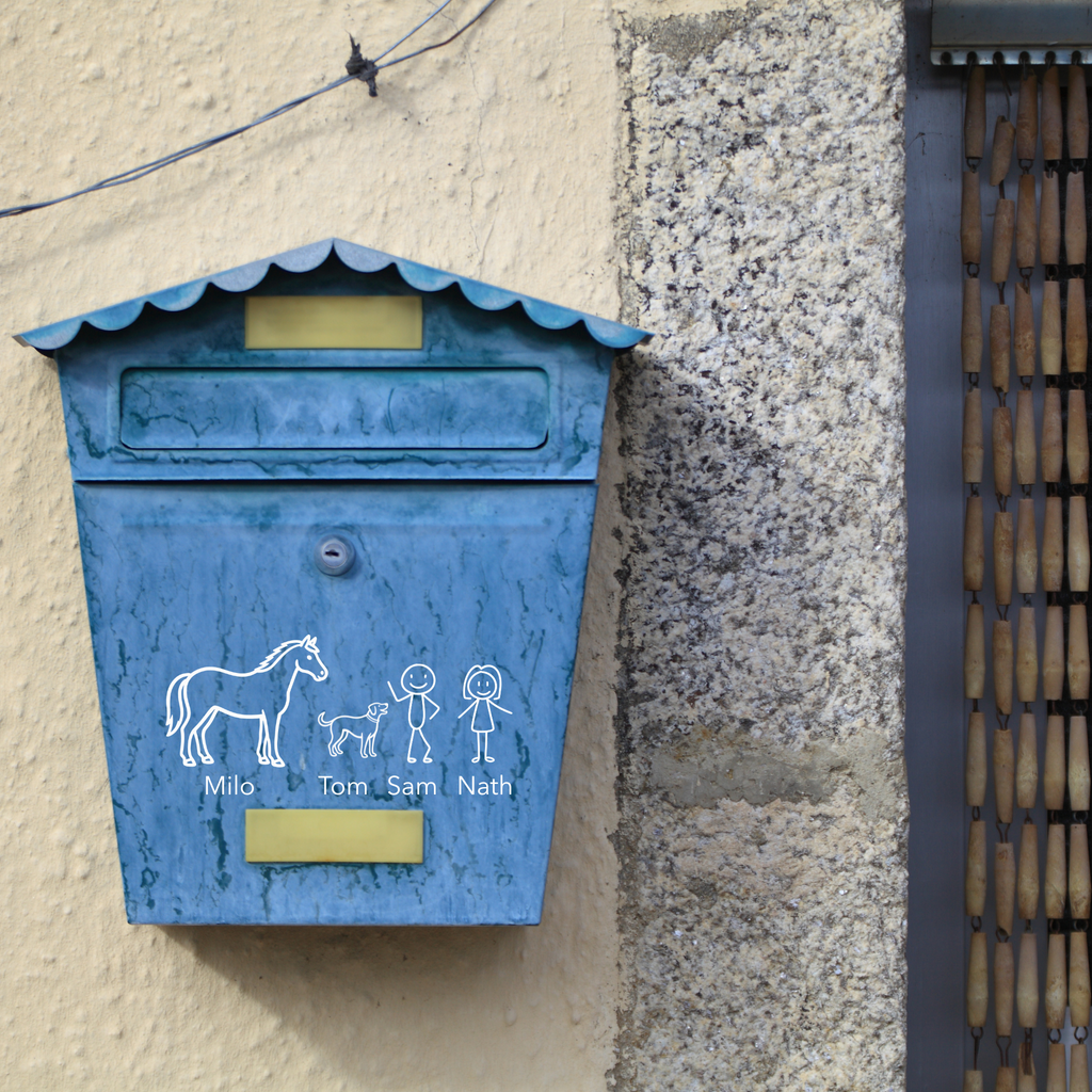Sticker boîte aux lettres famille personnalisé