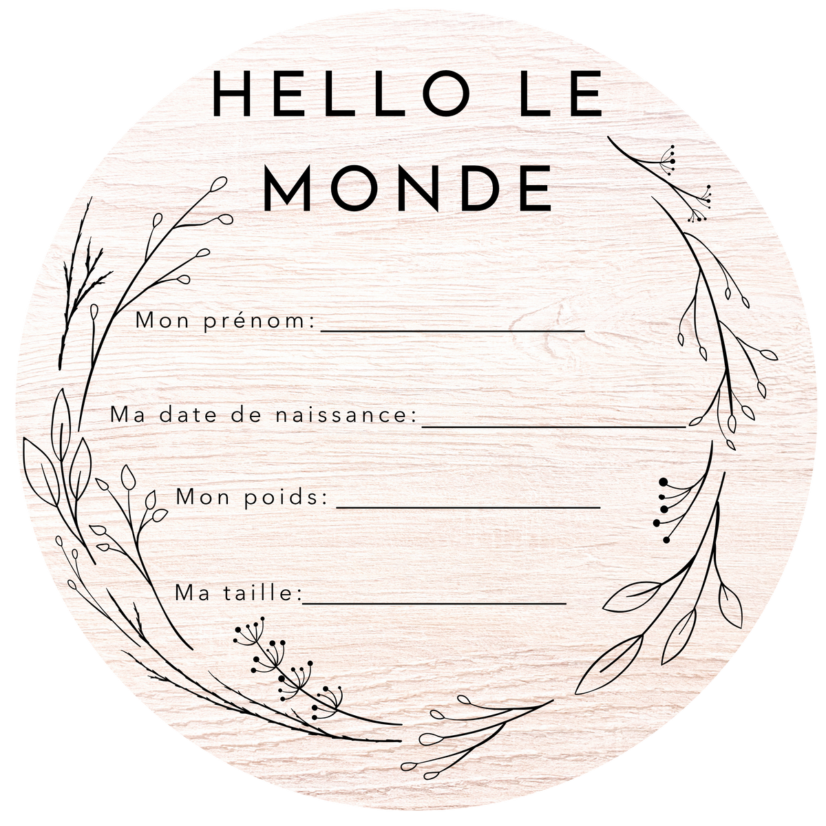 Cartes étape bébé en bois - version "olivia"