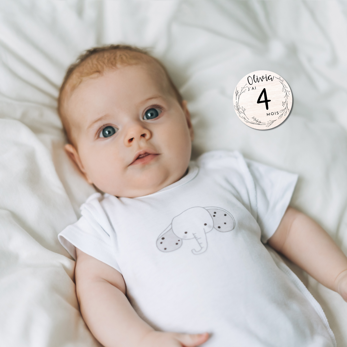 Cartes étape bébé en bois - version "olivia"
