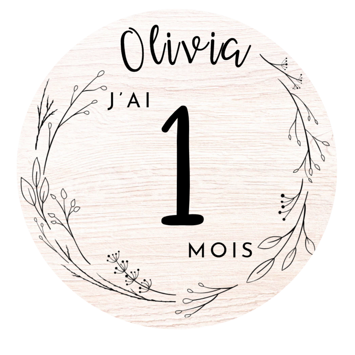 Cartes étape bébé en bois - version "olivia"