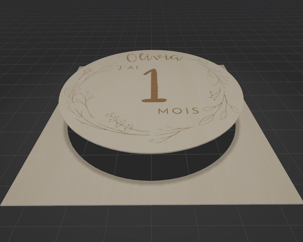 Cartes étape bébé en bois - version "olivia"
