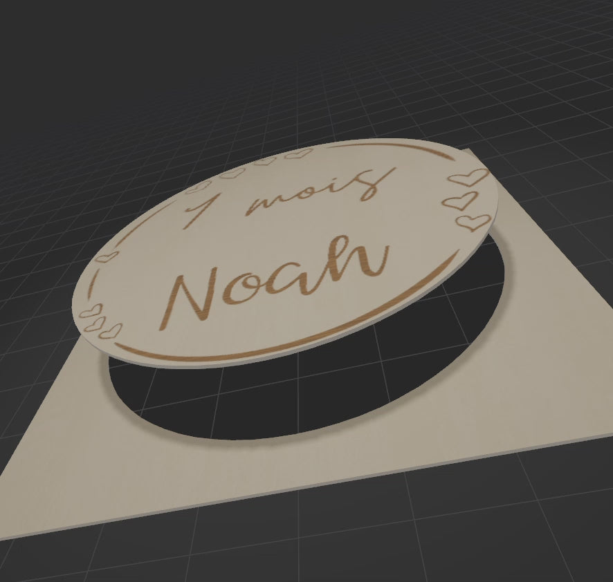 Cartes étape bébé en bois - version "noah"