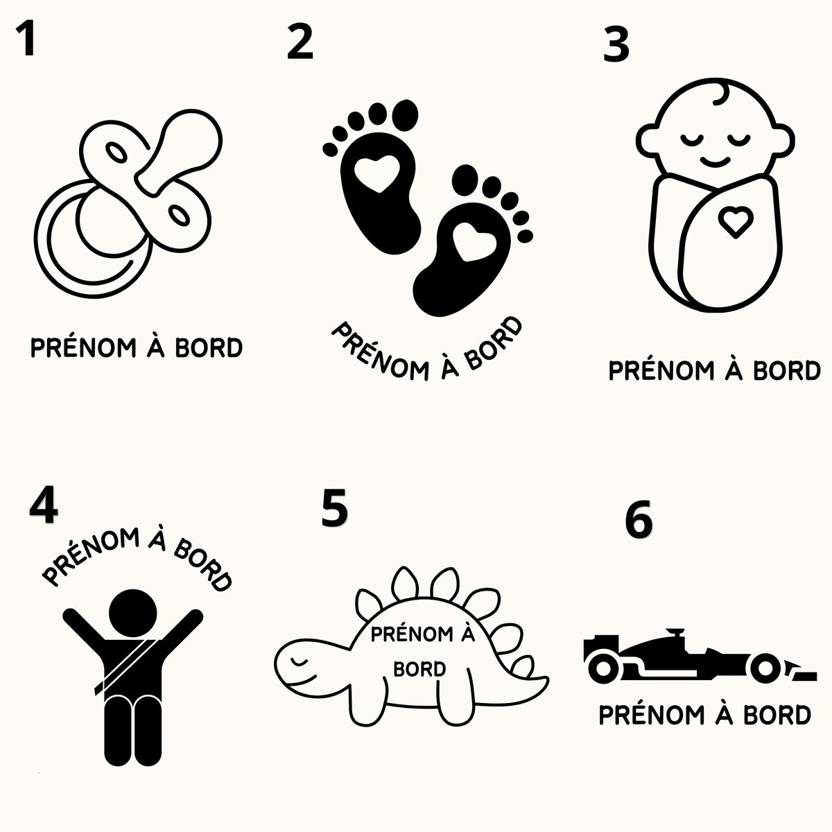 Sticker "Bébé à Bord" Personnalisé